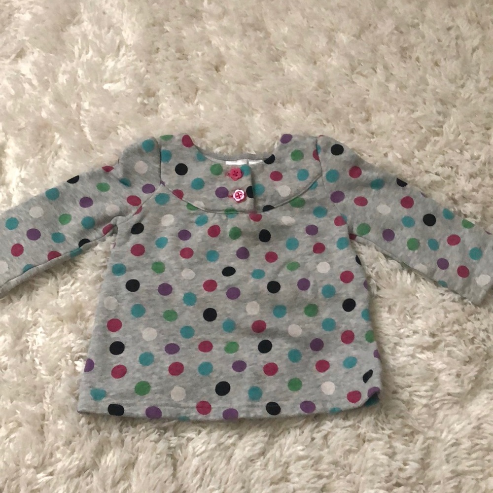 Polka dot sweatshirt material top